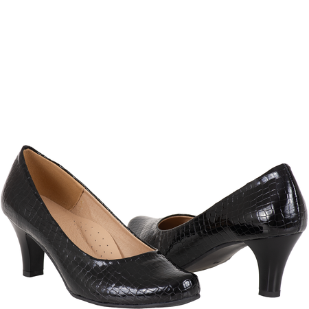 Czółenka damskie skóra naturalna Syrena SE 7115/12 czarne