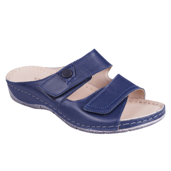 Klapki damskie skórzane SYRENA SWB 22538 granatowe