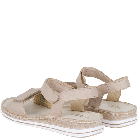 Skórzane sandały damskie ecru marki Syrena SH 155