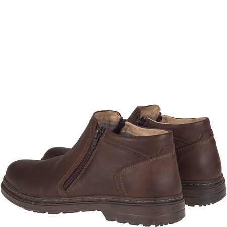 Trzewiki męskie Syrena SH 886-1 – skóra, wełna, suwak