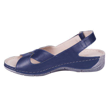 Sandały damskie skórzane SYRENA SWB 22531 granatowe