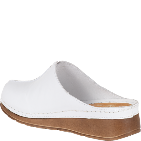 Klapki damskie skóra naturalna Syrena SST 922 białe