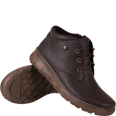 Botki damskie Syrena SH 793- skóra naturalna ocieplane brązowe