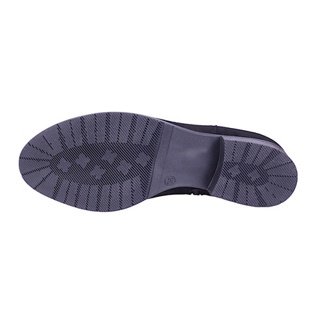 Czarne zamszowe botki damskie ocieplane na słupku z linii eco model ESK 23