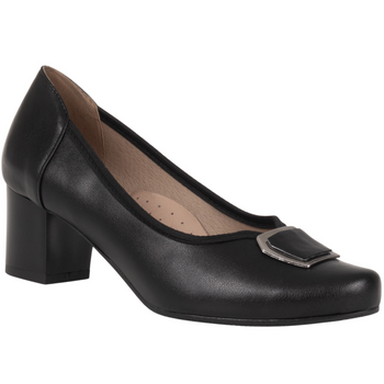 Czółenka na słupku 5 cm -  Syrena SE 7140 czarne, skóra naturalna