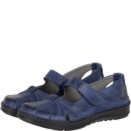 Przewiewne półbuty na rzepy Syrena SST 1705/A granatowe