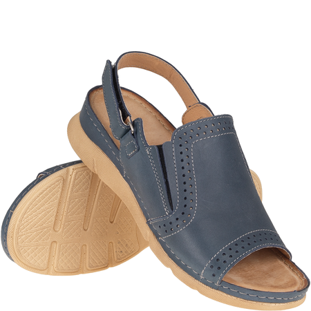 Granatowe sandały na platformie marki Syrena - SOT 425