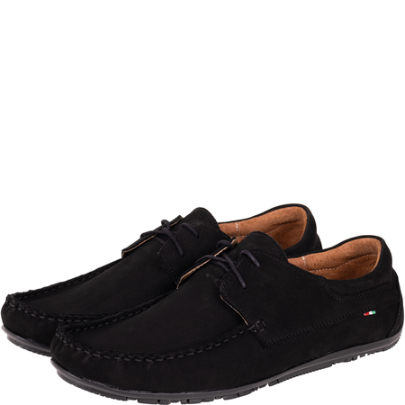 Mokasyny męskie Syrena SI 361A-136-2 czarne zamszowe