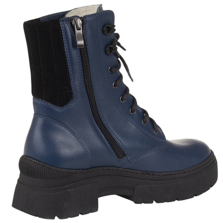 Trzewiki skórzane Syrena K-275 granatowe - wygodne i ciepłe