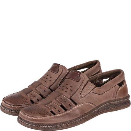 Brązowe półbuty męskie Syrena SI 414-6-P skóra naturalna