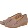 Syrena SH 4020 khaki, mokasyny damskie skórzane na koturnie