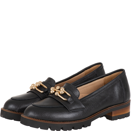 Mokasyny damskie Syrena SE P-299 czarne skóra licowa