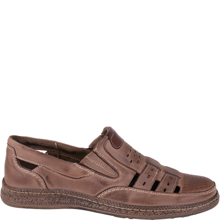 Brązowe półbuty męskie Syrena SI 414-6-P skóra naturalna