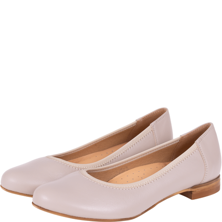 Beżowe skórzane baleriny Syrena SGO 2031 klasyczne