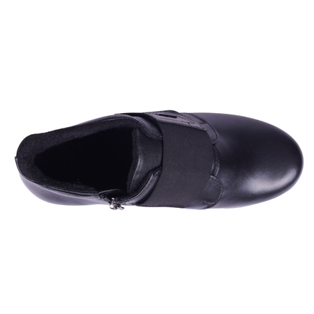 Botki damskie skórzane na rzep SYRENA SWB K- 271 czarne