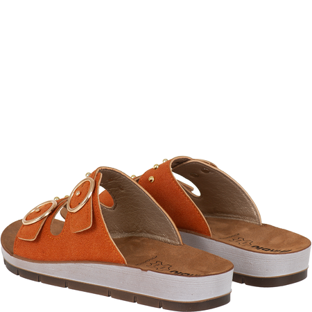 Inblu CL000054 kolor rdzawy - modne klapki z klamrami