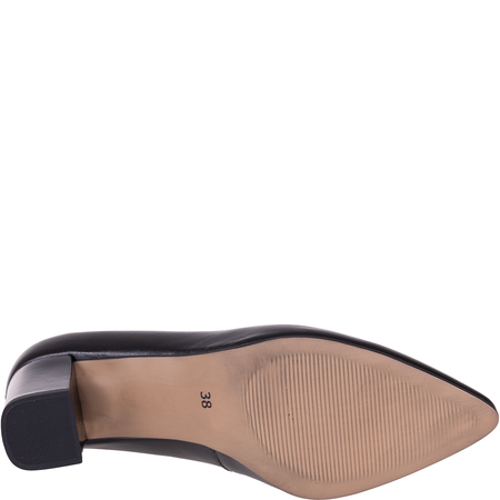 Czółenka Syrena SPU 1518 czarne z ozdobą, obcas 7 cm