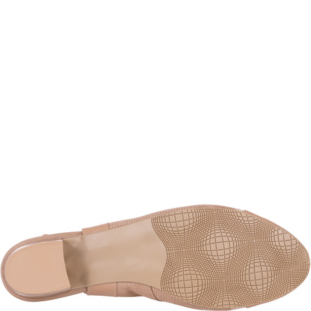 Skórzane sandały na obcasie marki Wielbut 522 ciemny beż