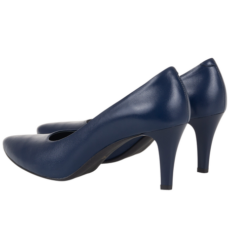 Czółenka na obcasie granatowe skórzane marki Syrena SWB 180