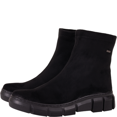 Skórzane botki damskie Syrena SH 506S czarne - ocieplane