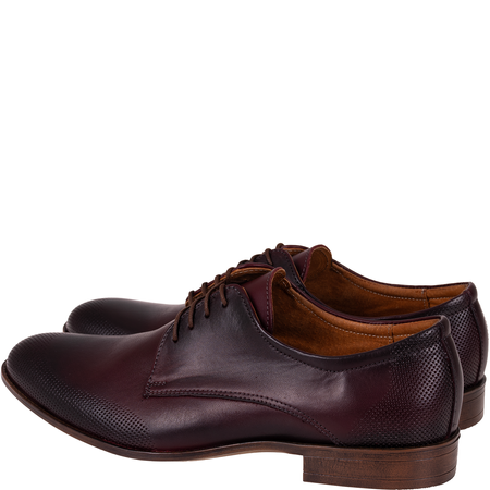 Skórzane półbuty męskie marki Syrena SI 329A-798 bordowe