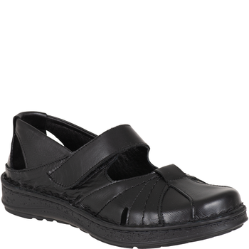 Czarne przewiewne półbuty na rzepy SST 1705/A marki Syrena