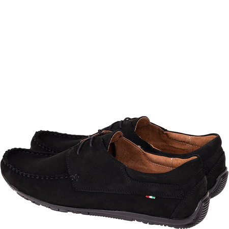 Mokasyny męskie Syrena SI 361A-136-2 czarne zamszowe