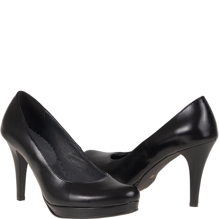 Czółenka na obcasie czarne skórzane Syrena SWB 154