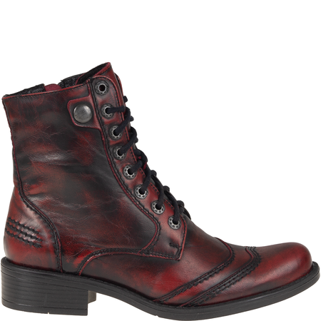 Botki skórzane Syrena SST 1107 bordowe, ocieplane