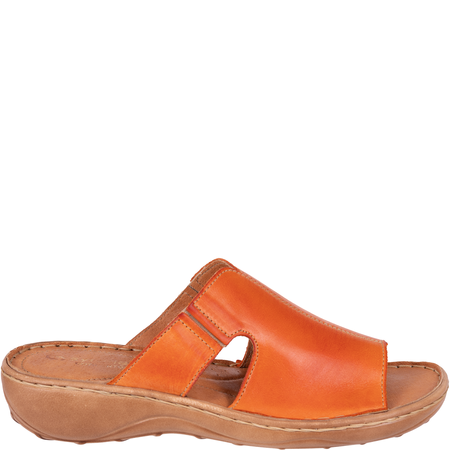 Skórzane klapki damskie marki Syrena SST 663 pomarańczowe