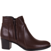 Komfortowe botki damskie Syrena SE 404 - czekolada, skóra