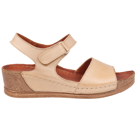 Sandały damskie na koturnie marki Syrena SST 969 beżowe