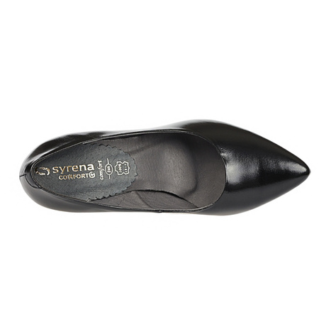 Czółenka na obcasie czarne skórzane marki Syrena SWB 180