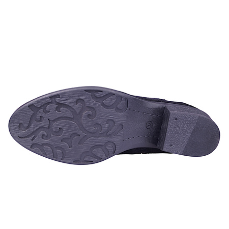 Kozaki damskie kowbojki ażurowe zamszowe skórzane Syrena SOP 613 czarne