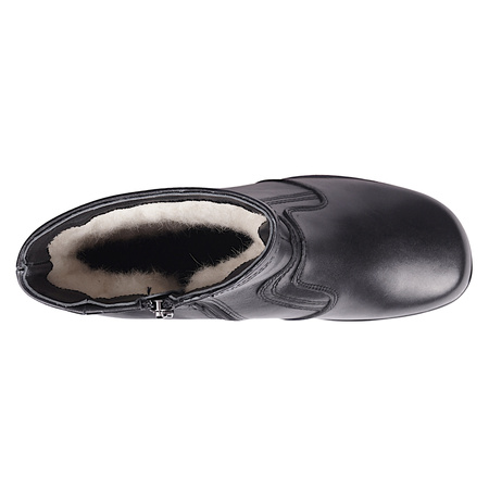 Komfortowe botki skórzane damskie na obcasie Syrena K-272 czarne