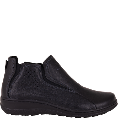 Botki damskie Helios 566 czarne - skóra naturalna