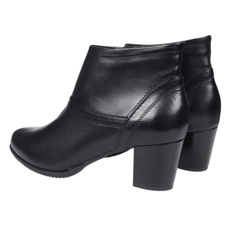 Botki skórzane damskie na obcasie Syrena K-246 czarne