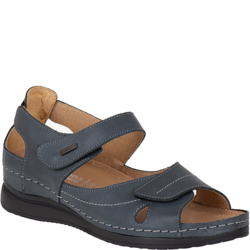 Skórzane sandały damskie na rzepy Syrena SH 139 grafit