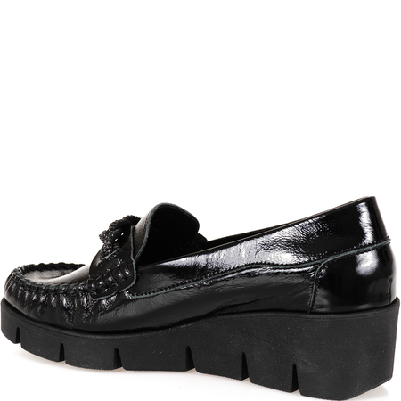 Skórzane mokasyny damskie Syrena SLA 989/P czarny naplak