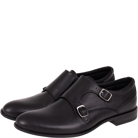 Czarne półbuty skórzane Syrena SI 311-459 z klamrami