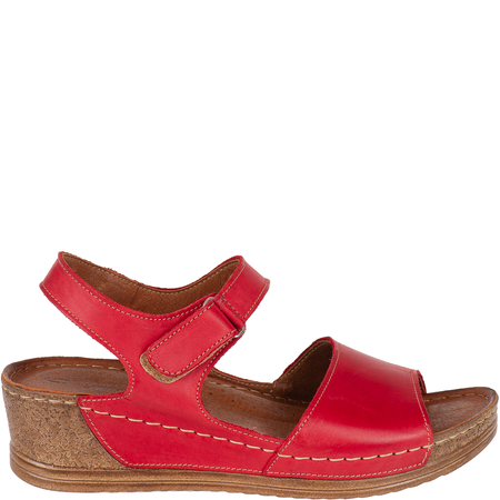 Sandały damskie na koturnie marki Syrena SST 969 czerwone