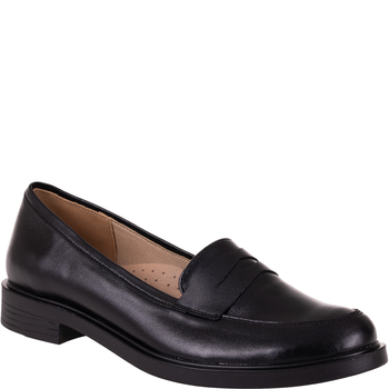Półbuty damskie mokasyny skórzane Syrena SE 0052P czarne