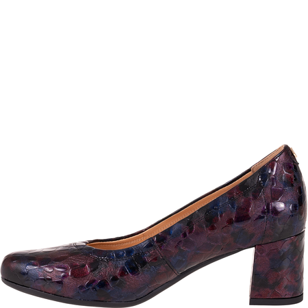 Czółenka skórzane Syrena SPU 1162V krokodyl, obcas 6 cm