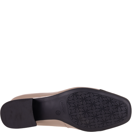 Czółenka damskie skórzane marki Syrena SPU 1553 beżowo-czarne