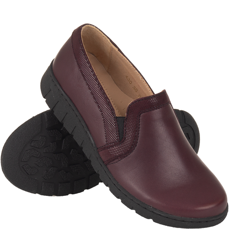 Półbuty damskie skórzane Syrena SH 430 ciemna wiśnia