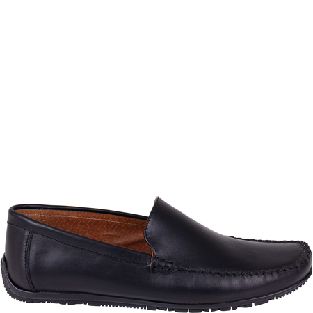 Mokasyny męskie Syrena SI 398-459-2 czarne skórzane