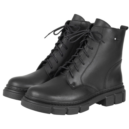 Trzewiki damskie Syrena SH 549 czarne - skóra naturalna