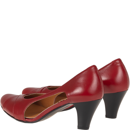 Czółenka na obcasie czerwone skórzane marki Syrena SWB 096