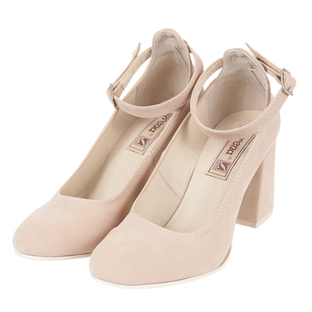 Zamszowe czółenka damskie marki Syrena SEDA 328 beż