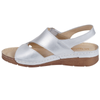 Skórzane sandały damskie Syrena SST 908 biało srebrne